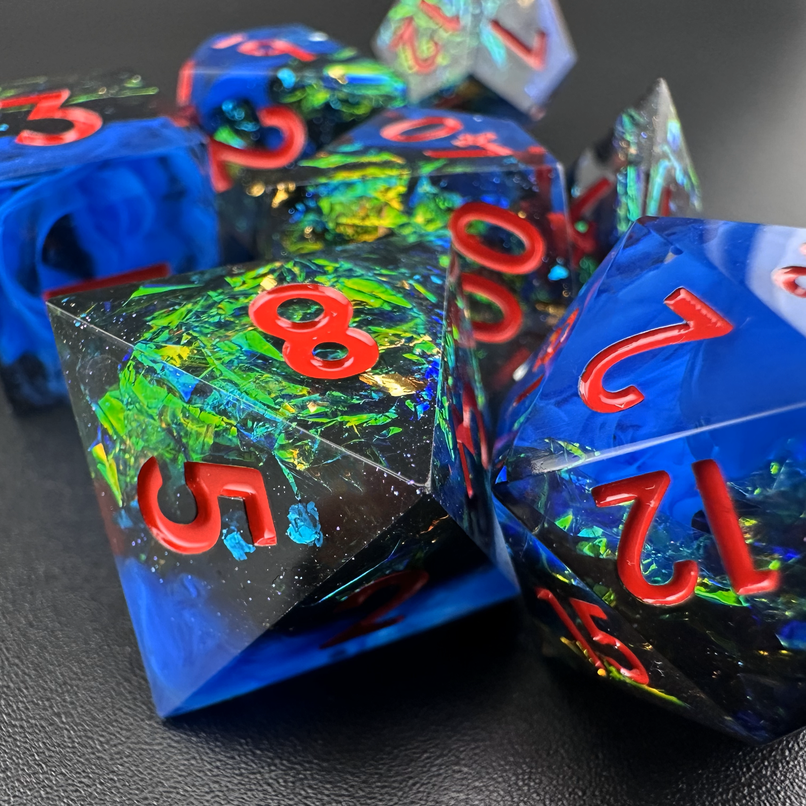 Stygian Rift - 7pc Resin Sharp Edge DnD Dice Set