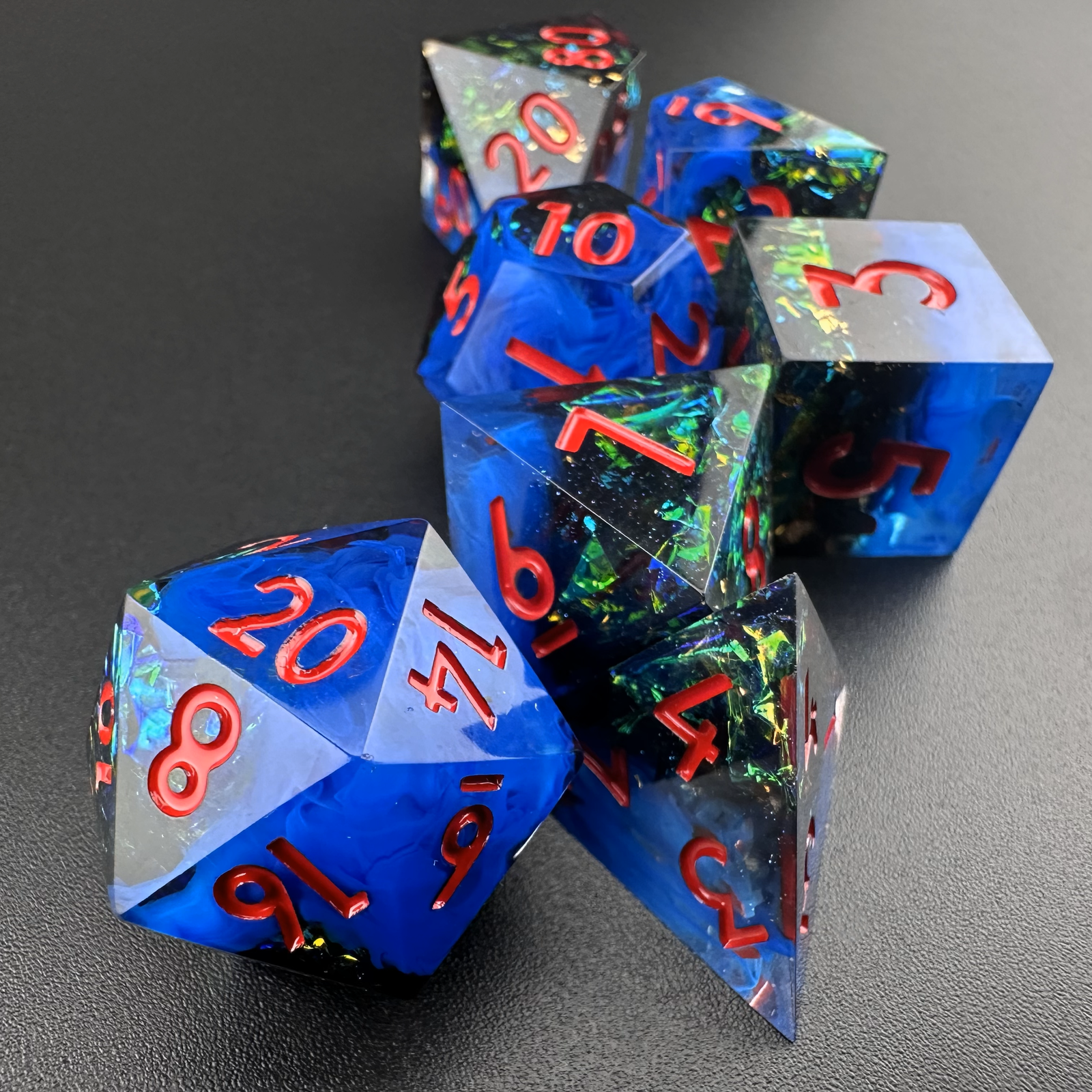 Stygian Rift - 7pc Resin Sharp Edge DnD Dice Set