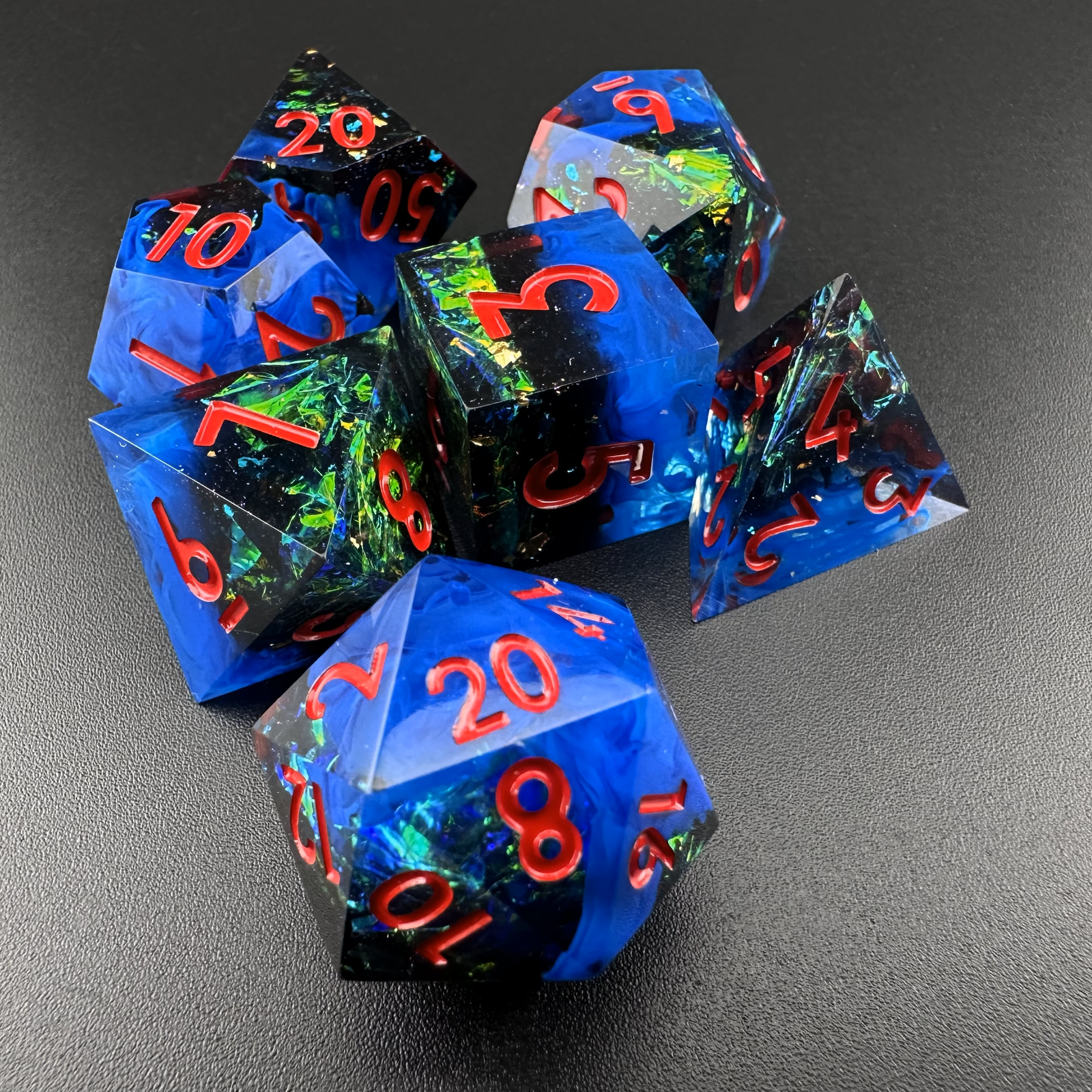 Stygian Rift - 7pc Resin Sharp Edge DnD Dice Set
