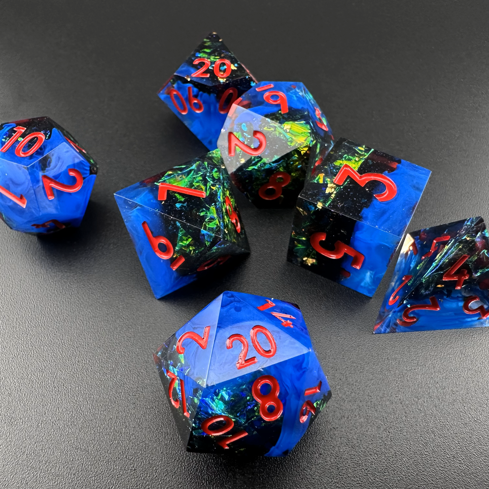 Stygian Rift - 7pc Resin Sharp Edge DnD Dice Set