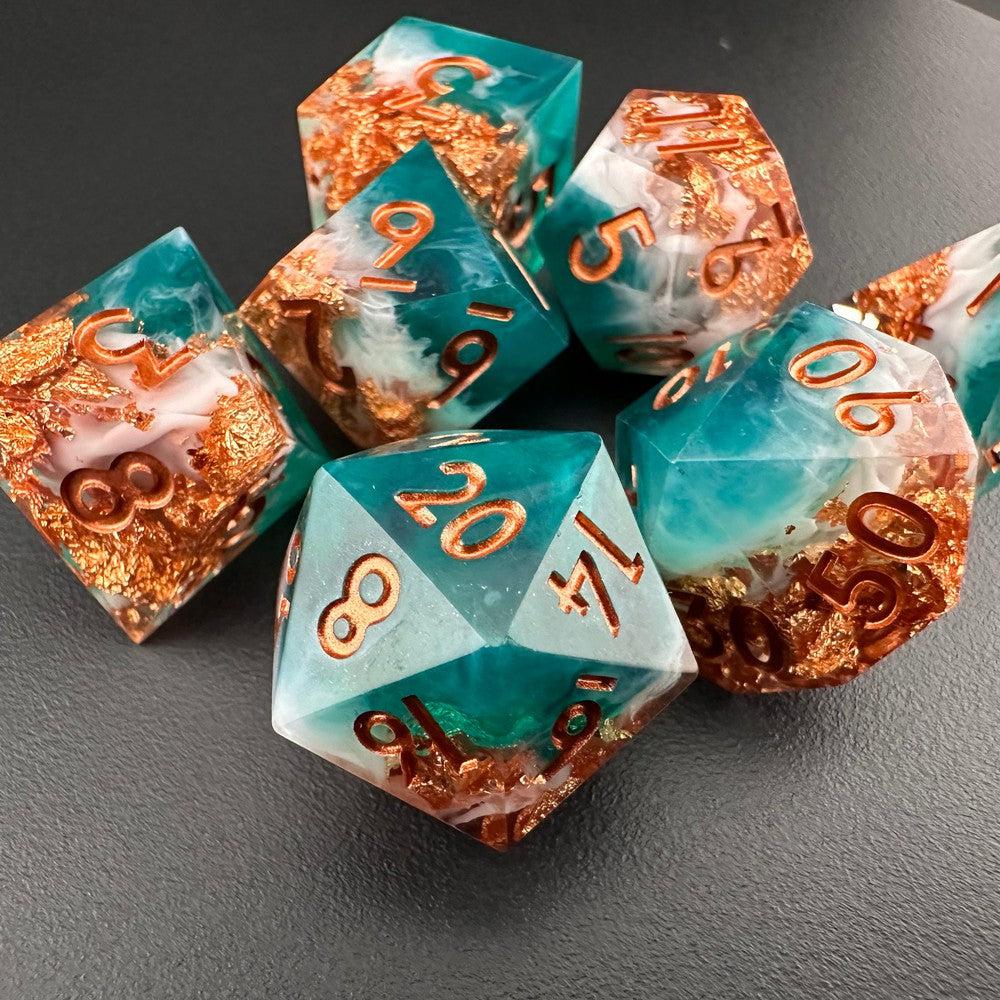 Tempest's Gift - Sharp Edge Resin 7pc DnD Dice Set-MinMax Misfits