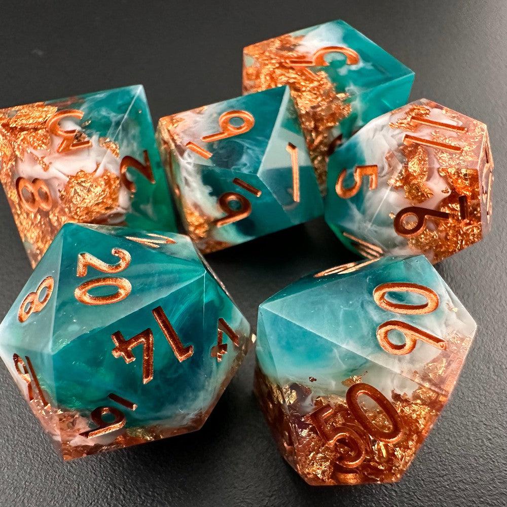 Tempest's Gift - Sharp Edge Resin 7pc DnD Dice Set-MinMax Misfits