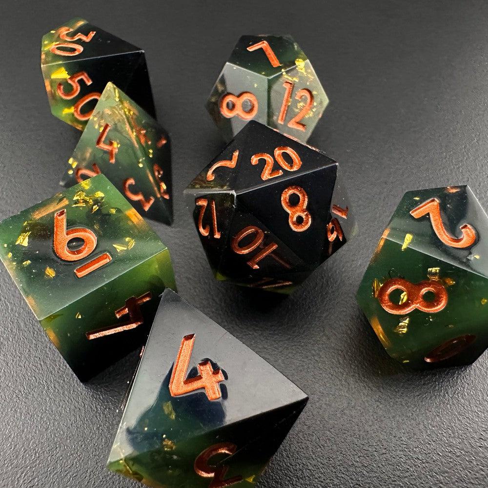 Verdant Enigma - Sharp Edge Resin 7pc DnD Dice Set-MinMax Misfits