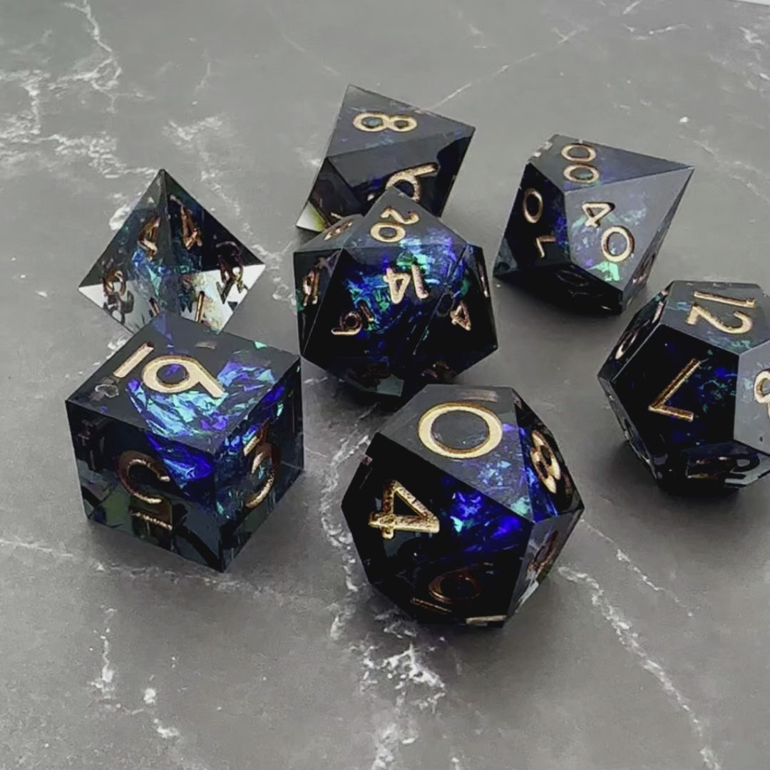 Breathless Enclave  - 7pc Resin Sharp Edge DnD Dice Set