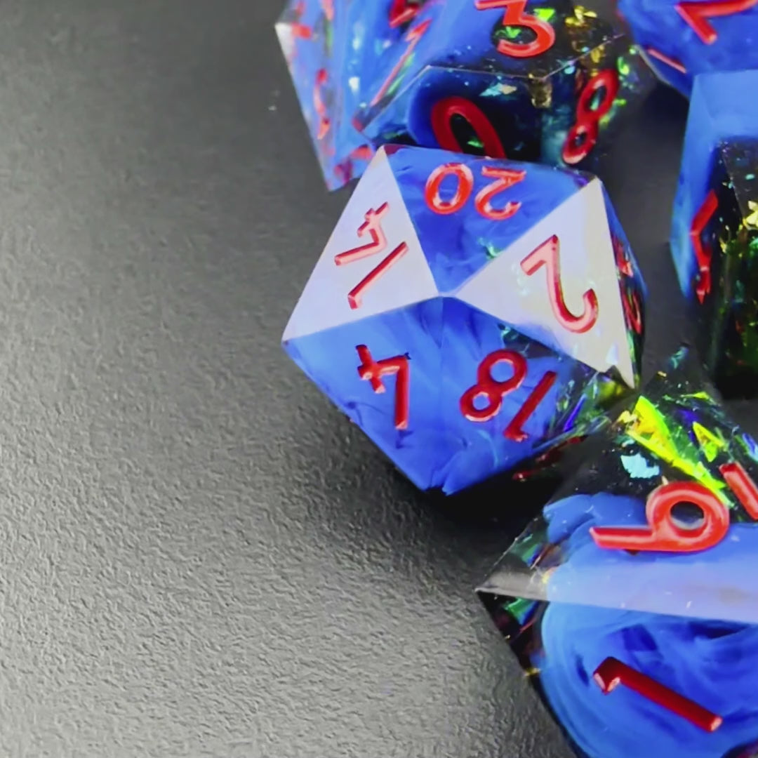 Stygian Rift - 7pc Resin Sharp Edge DnD Dice Set
