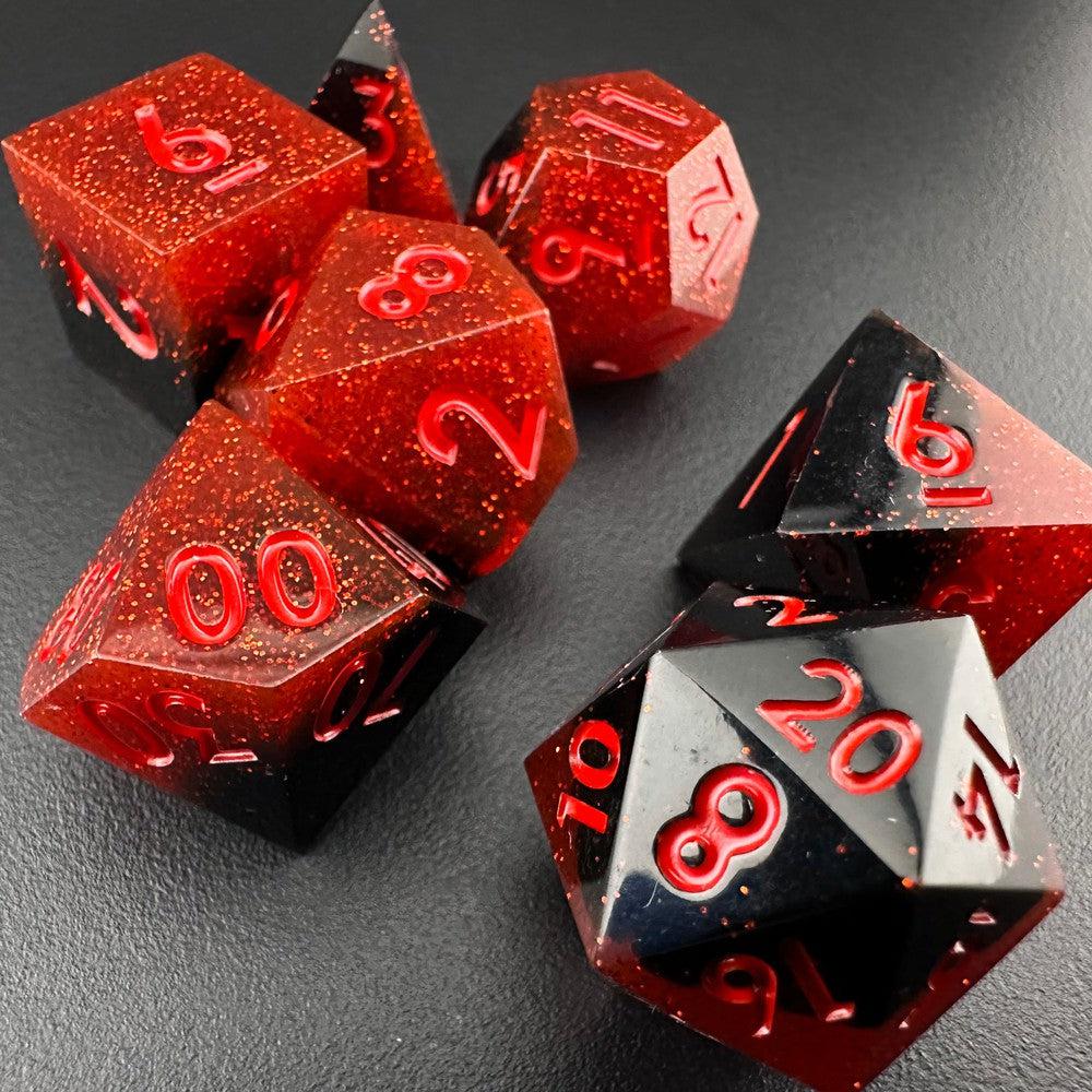 Crimson Reckoning - Sharp Edge Resin 7pc DnD Dice Set-MinMax Misfits