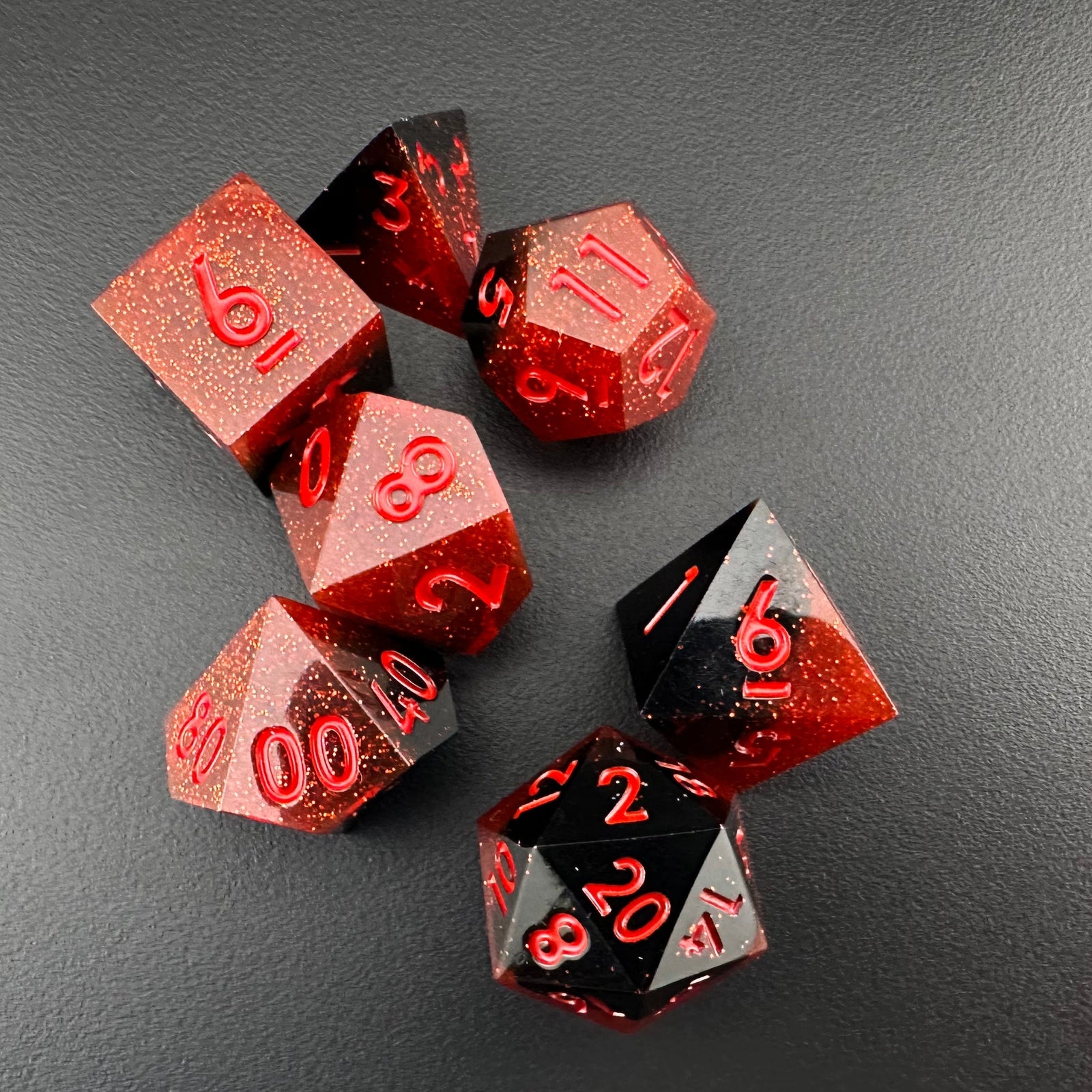 Crimson Reckoning - Sharp Edge Resin 7pc DnD Dice Set-MinMax Misfits