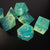 Frosted Eclipse - Glow in the Dark Sharp Edge Resin 7pc DnD Dice Set-MinMax Misfits