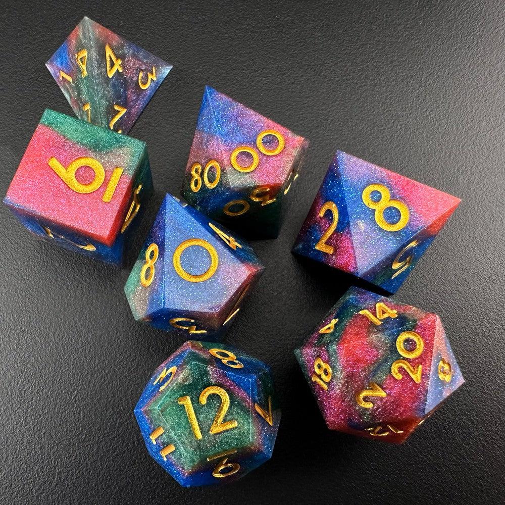 Galactic Turmoil - Sharp Edge Resin 7pc DnD Dice Set-MinMax Misfits