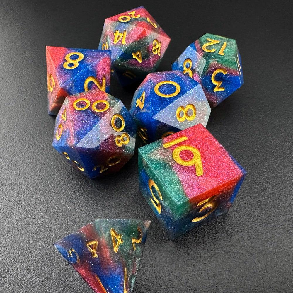 Galactic Turmoil - Sharp Edge Resin 7pc DnD Dice Set-MinMax Misfits