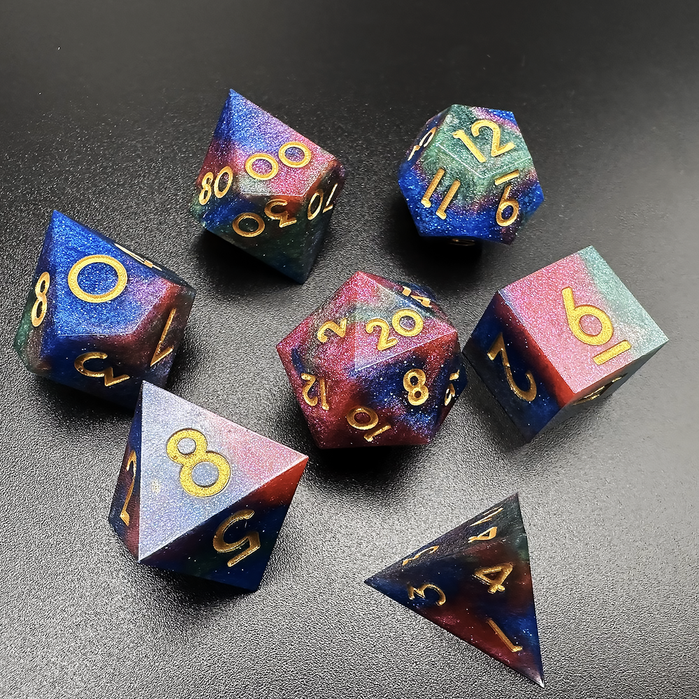 Galactic Turmoil - Sharp Edge Resin 7pc DnD Dice Set-MinMax Misfits