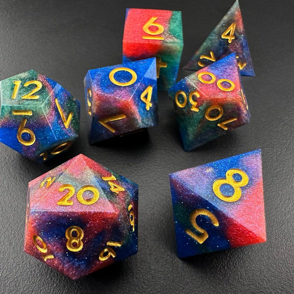 Galactic Turmoil - Sharp Edge Resin 7pc DnD Dice Set-MinMax Misfits