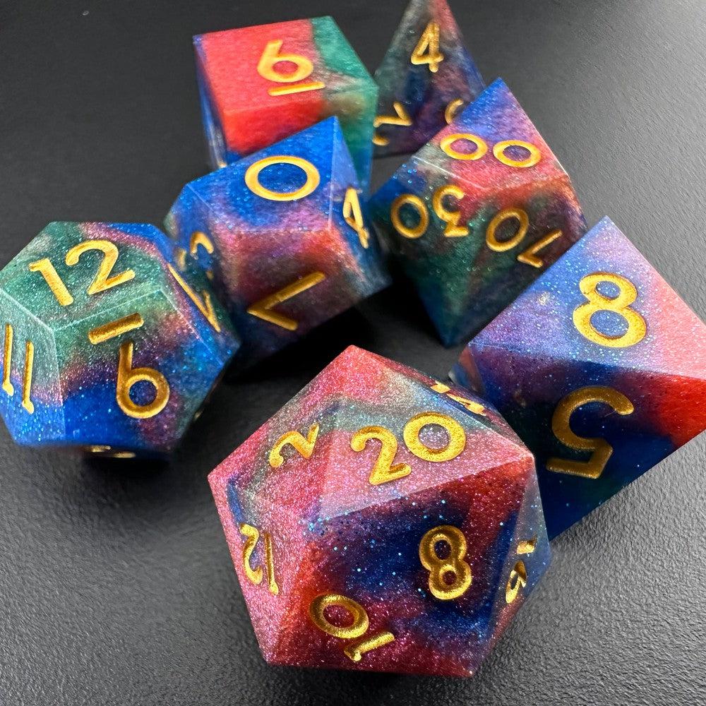 Galactic Turmoil - Sharp Edge Resin 7pc DnD Dice Set-MinMax Misfits