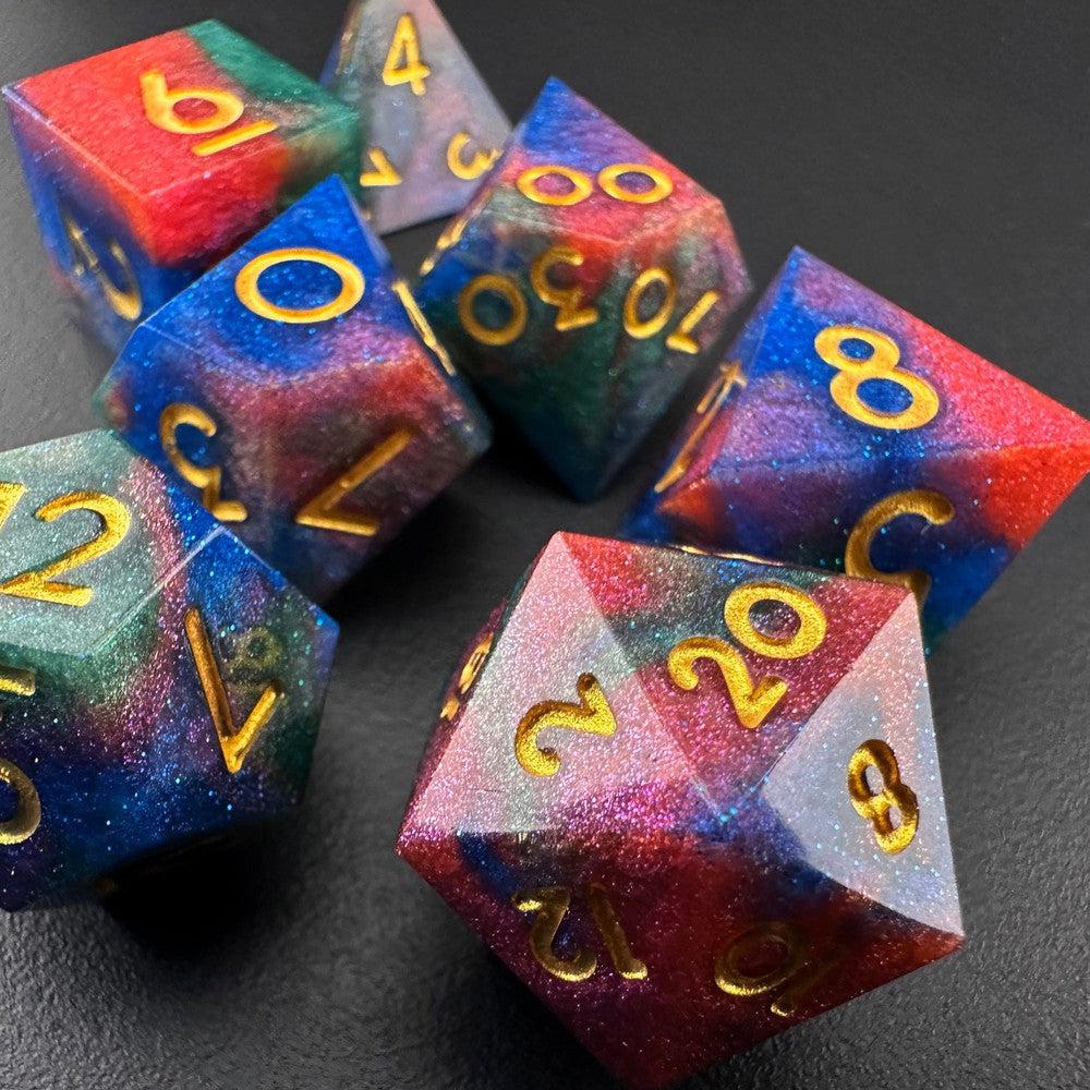 Galactic Turmoil - Sharp Edge Resin 7pc DnD Dice Set-MinMax Misfits