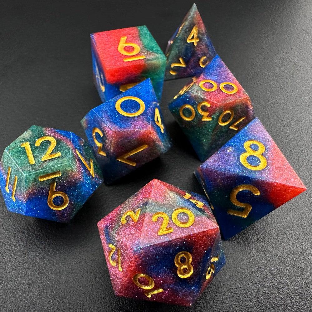 Galactic Turmoil - Sharp Edge Resin 7pc DnD Dice Set-MinMax Misfits