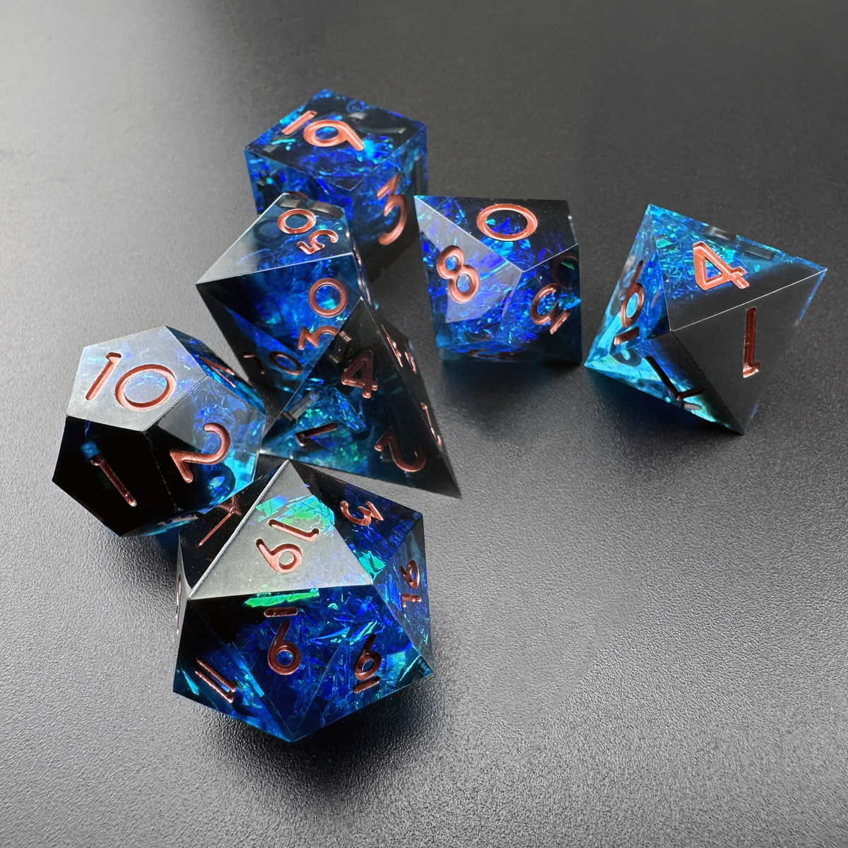 Twilight Chasm  - 7pc Resin Sharp Edge DnD Dice Set