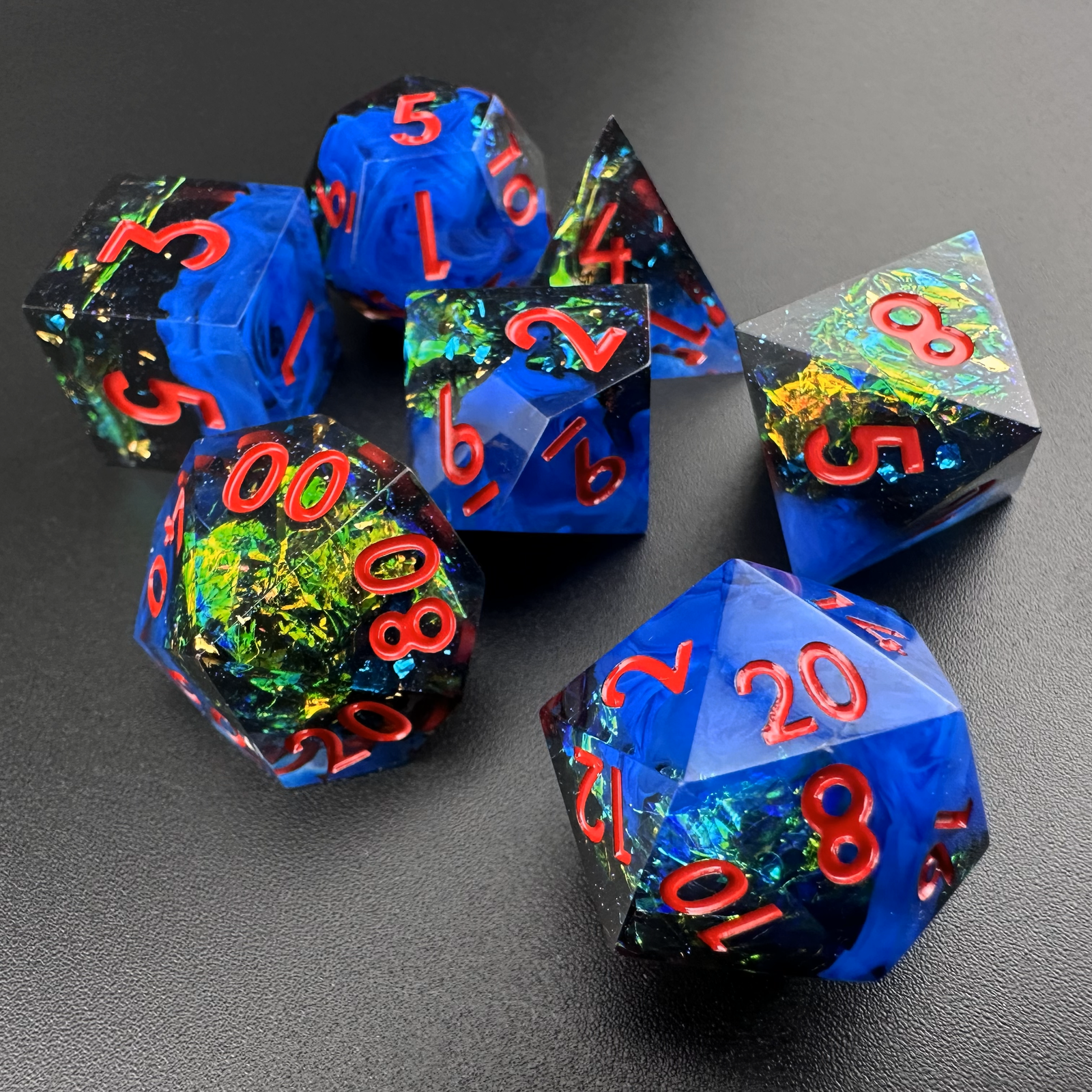 Stygian Rift - 7pc Resin Sharp Edge DnD Dice Set