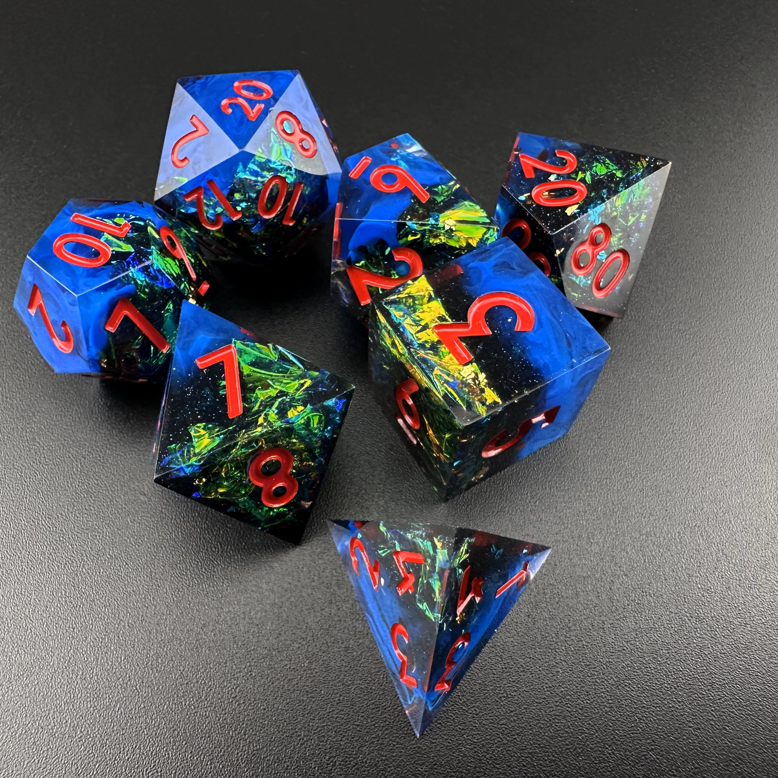 Stygian Rift - 7pc Resin Sharp Edge DnD Dice Set