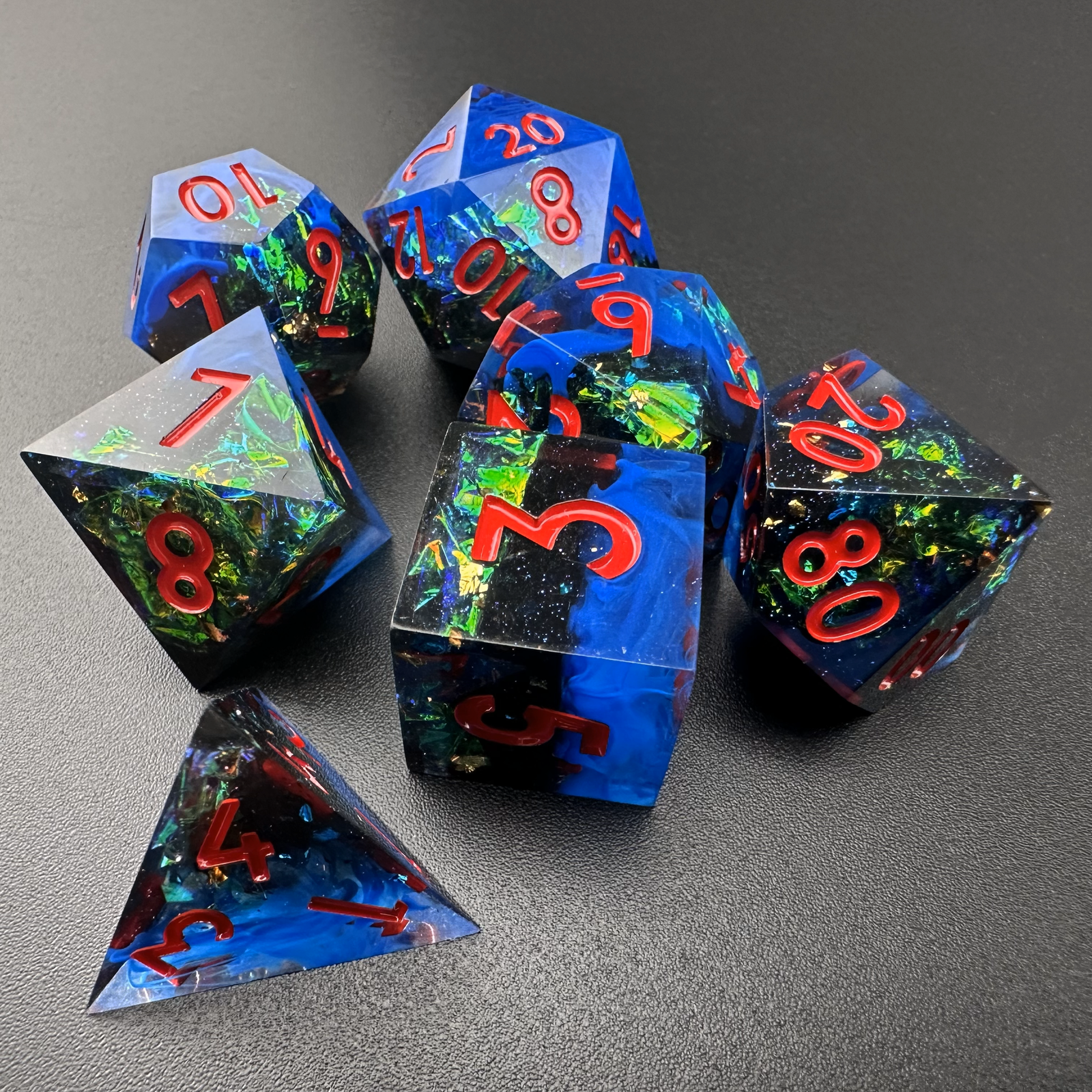 Stygian Rift - 7pc Resin Sharp Edge DnD Dice Set