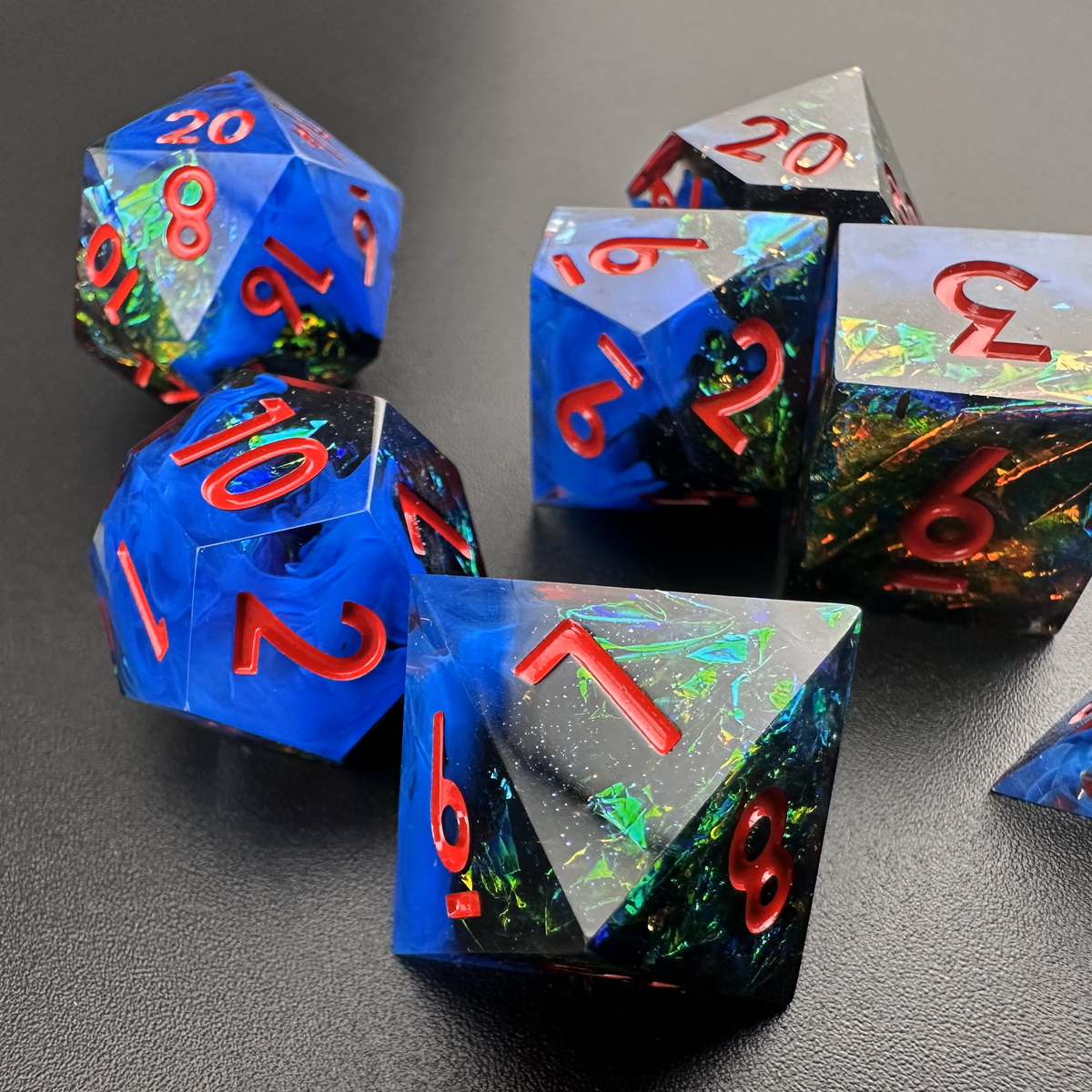 Stygian Rift - 7pc Resin Sharp Edge DnD Dice Set