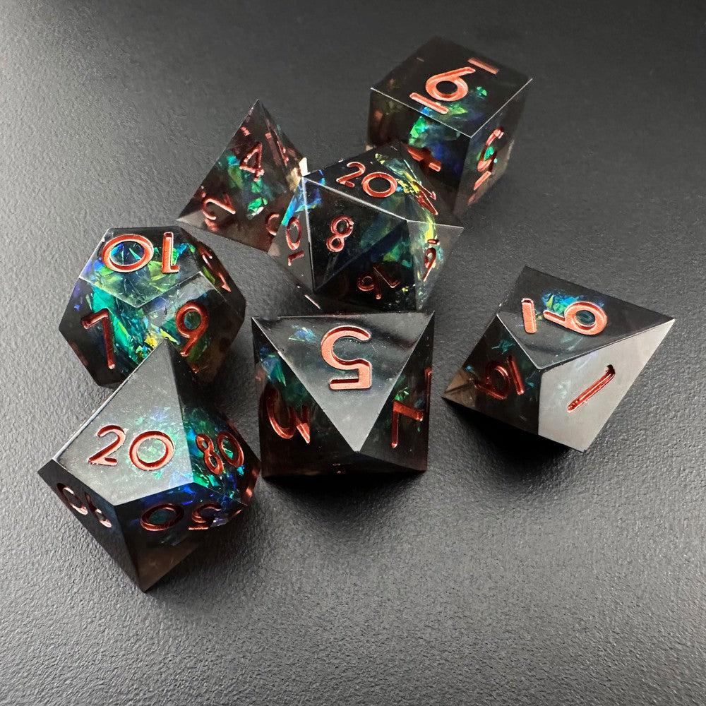 Obsidian Grove - Sharp Edge Resin 7pc DnD Dice Set-MinMax Misfits