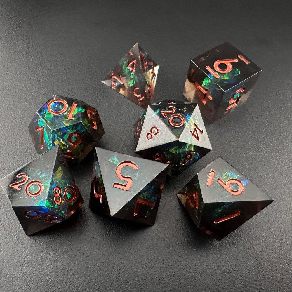 Obsidian Grove - Sharp Edge Resin 7pc DnD Dice Set-MinMax Misfits