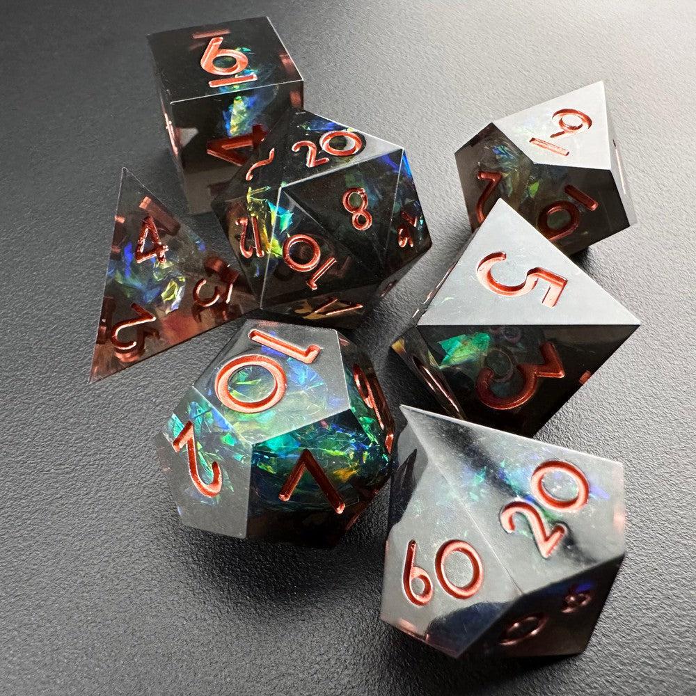 Obsidian Grove - Sharp Edge Resin 7pc DnD Dice Set-MinMax Misfits