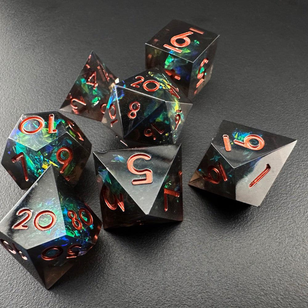 Obsidian Grove - Sharp Edge Resin 7pc DnD Dice Set-MinMax Misfits