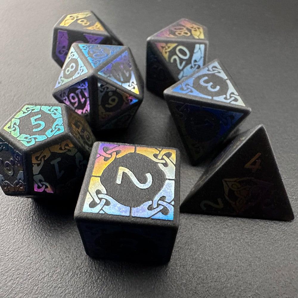 Obsidian's Dreamscape - Metal 7pc DnD Dice Set-MinMax Misfits