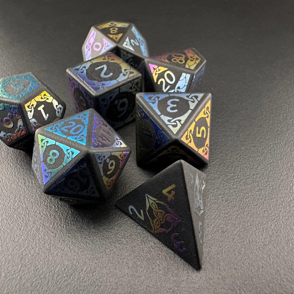 Obsidian's Dreamscape - Metal 7pc DnD Dice Set-MinMax Misfits