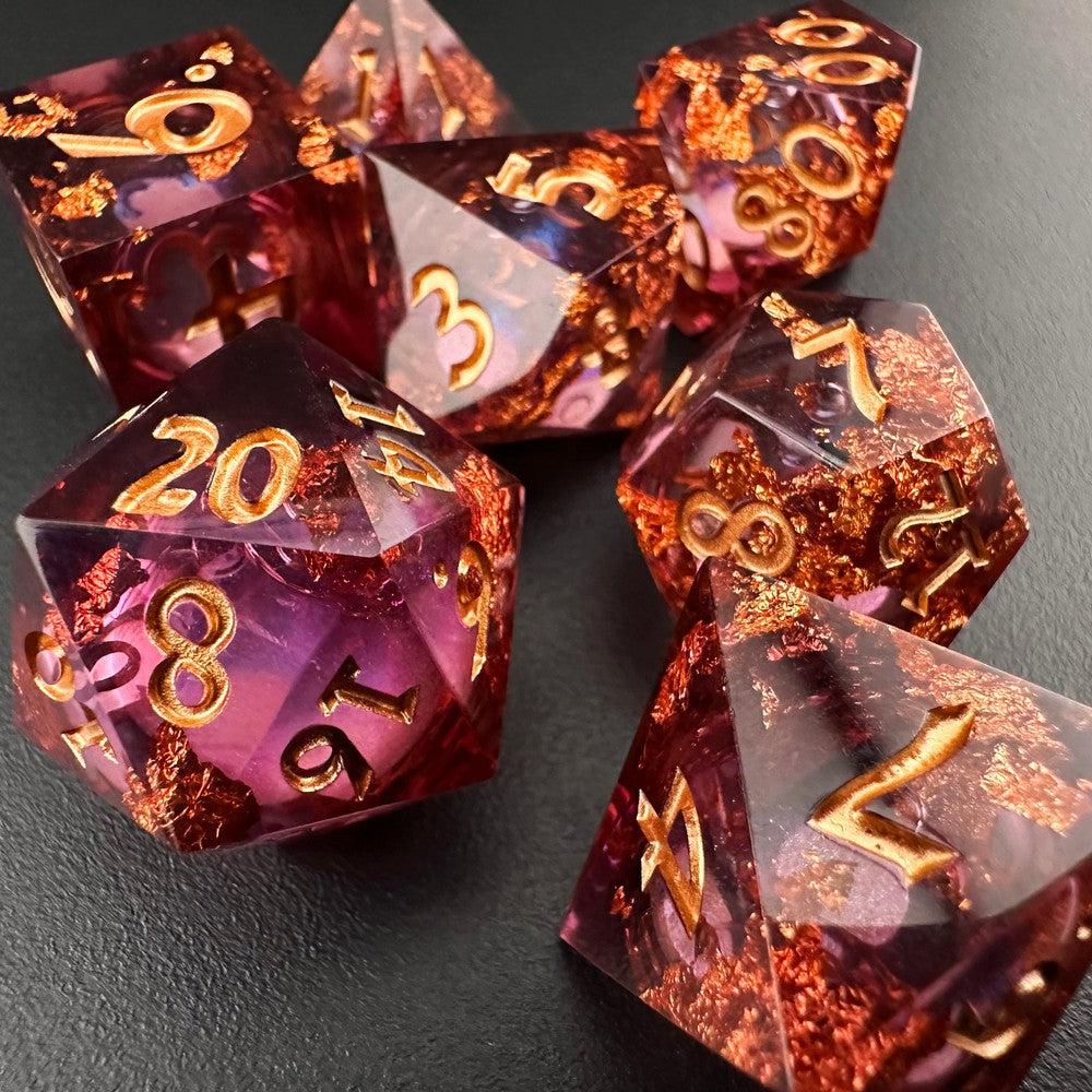 Scarlet Sentinel - Liquid Core 7pc DnD Dice Set-MinMax Misfits