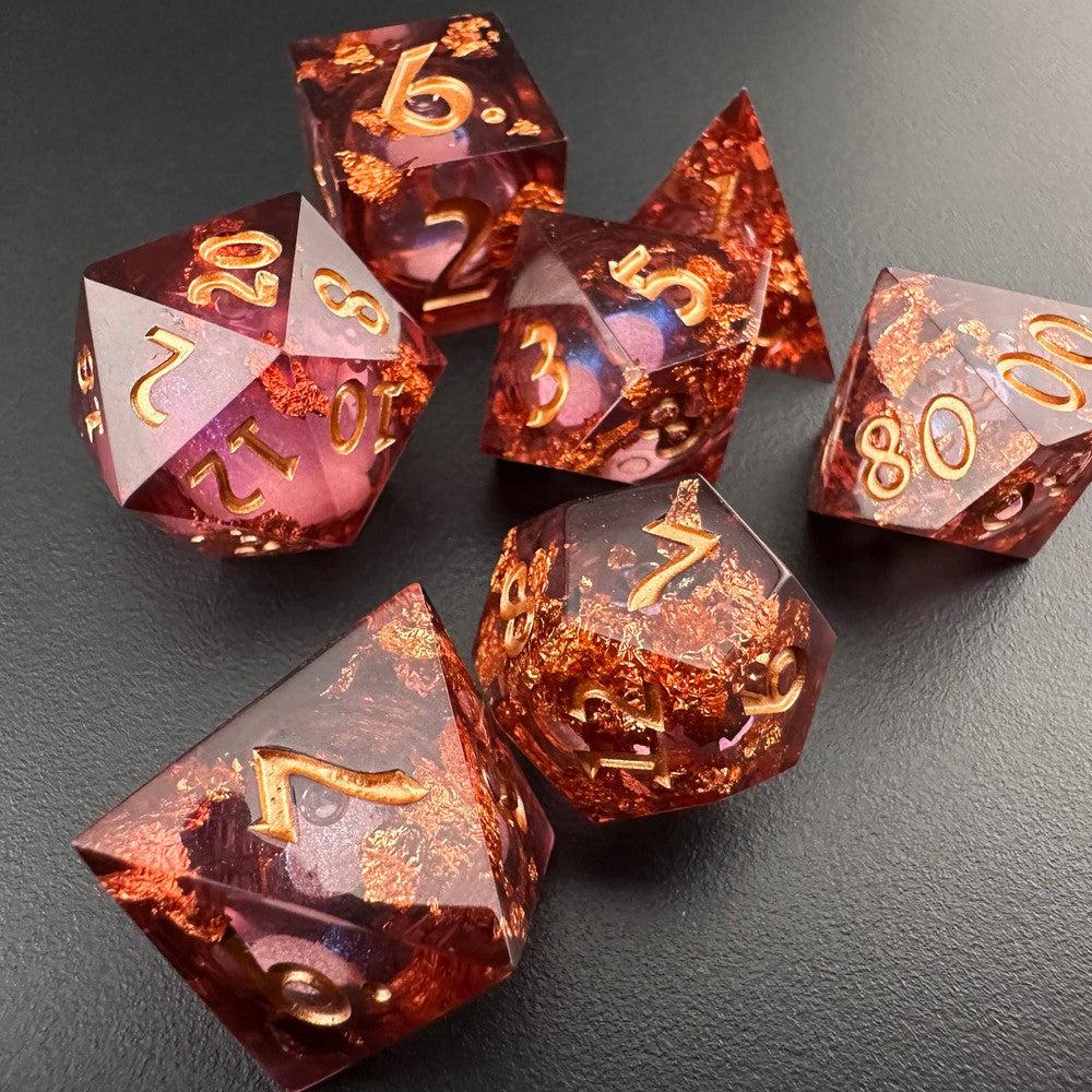 Scarlet Sentinel - Liquid Core 7pc DnD Dice Set-MinMax Misfits