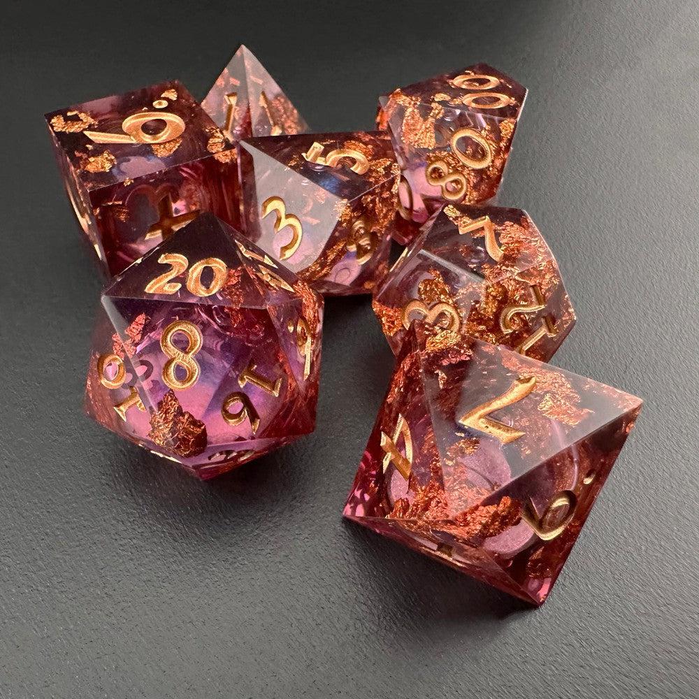 Scarlet Sentinel - Liquid Core 7pc DnD Dice Set-MinMax Misfits