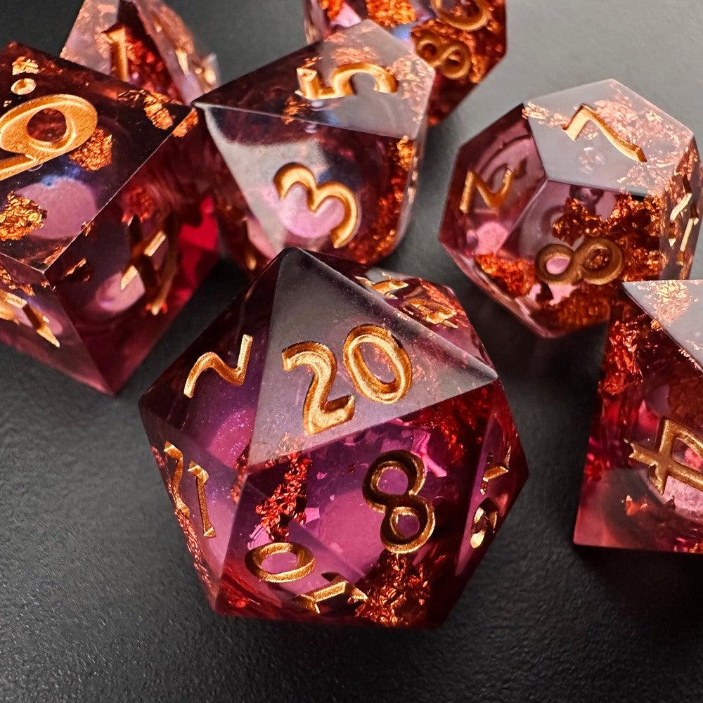 Scarlet Sentinel - Liquid Core 7pc DnD Dice Set-MinMax Misfits