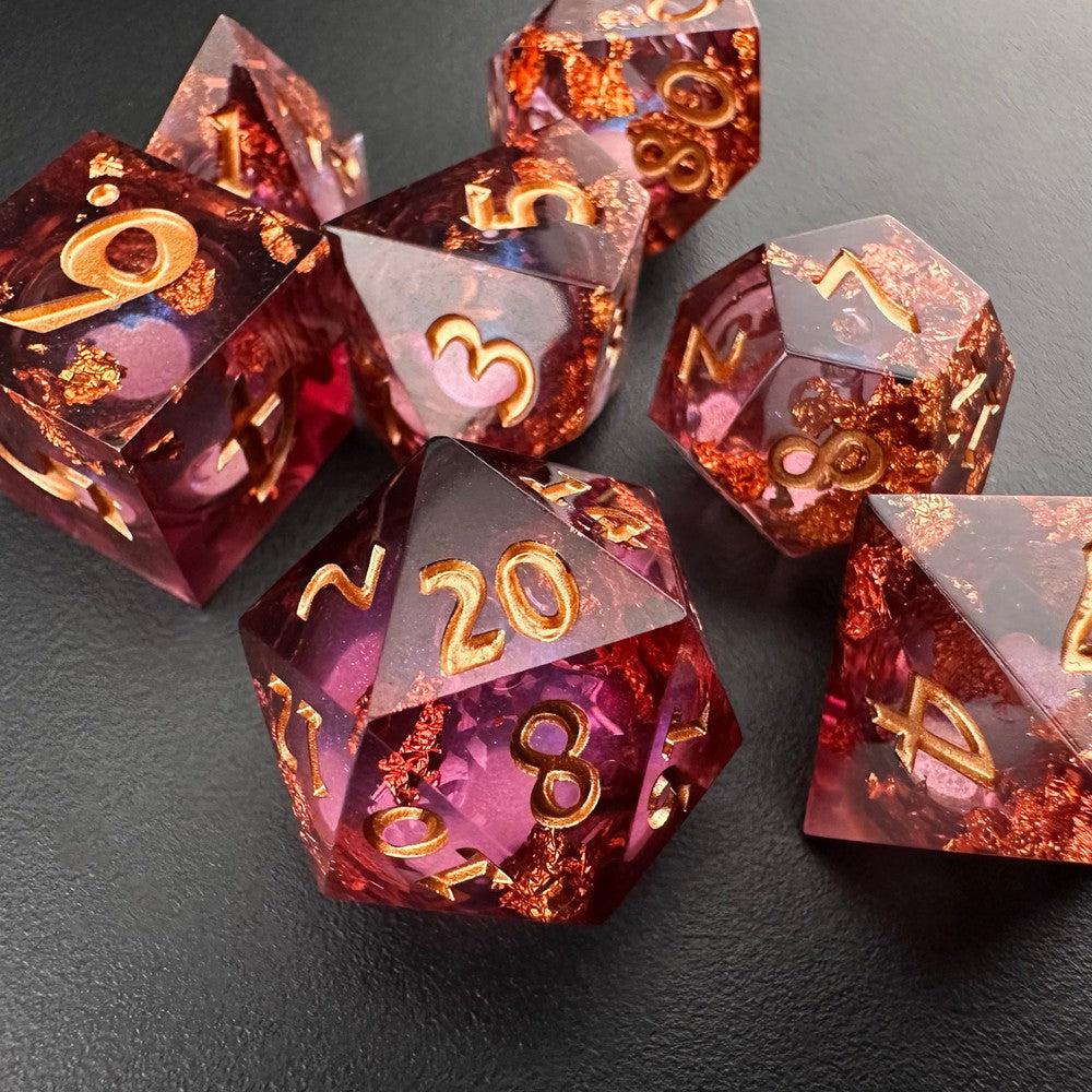 Scarlet Sentinel - Liquid Core 7pc DnD Dice Set-MinMax Misfits