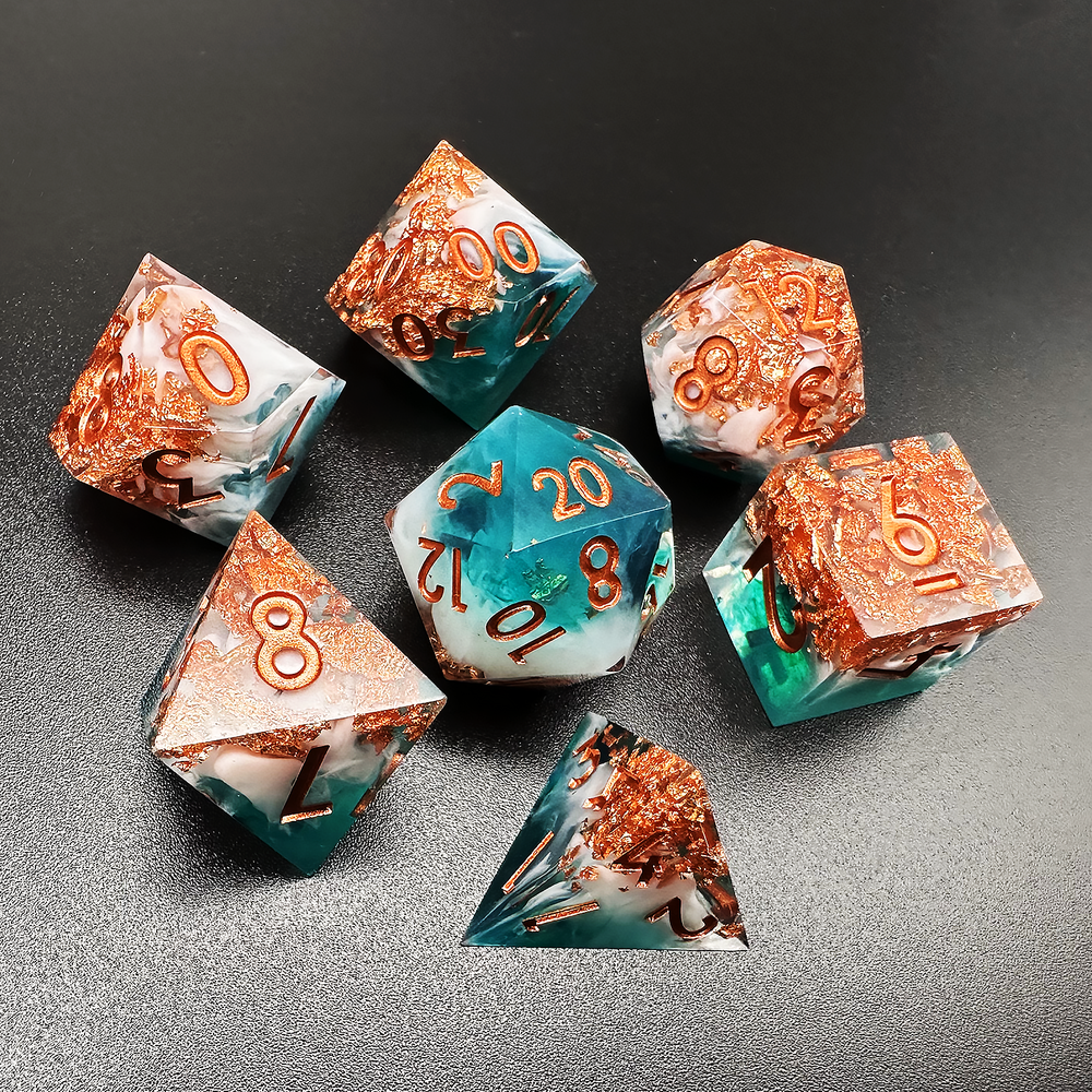 Tempest's Gift - Sharp Edge Resin 7pc DnD Dice Set-MinMax Misfits