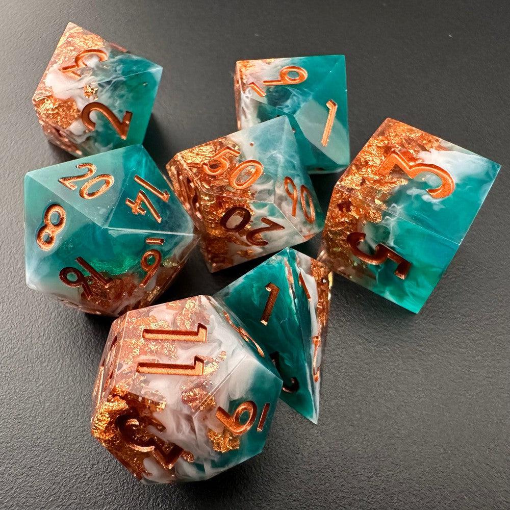 Tempest's Gift - Sharp Edge Resin 7pc DnD Dice Set-MinMax Misfits