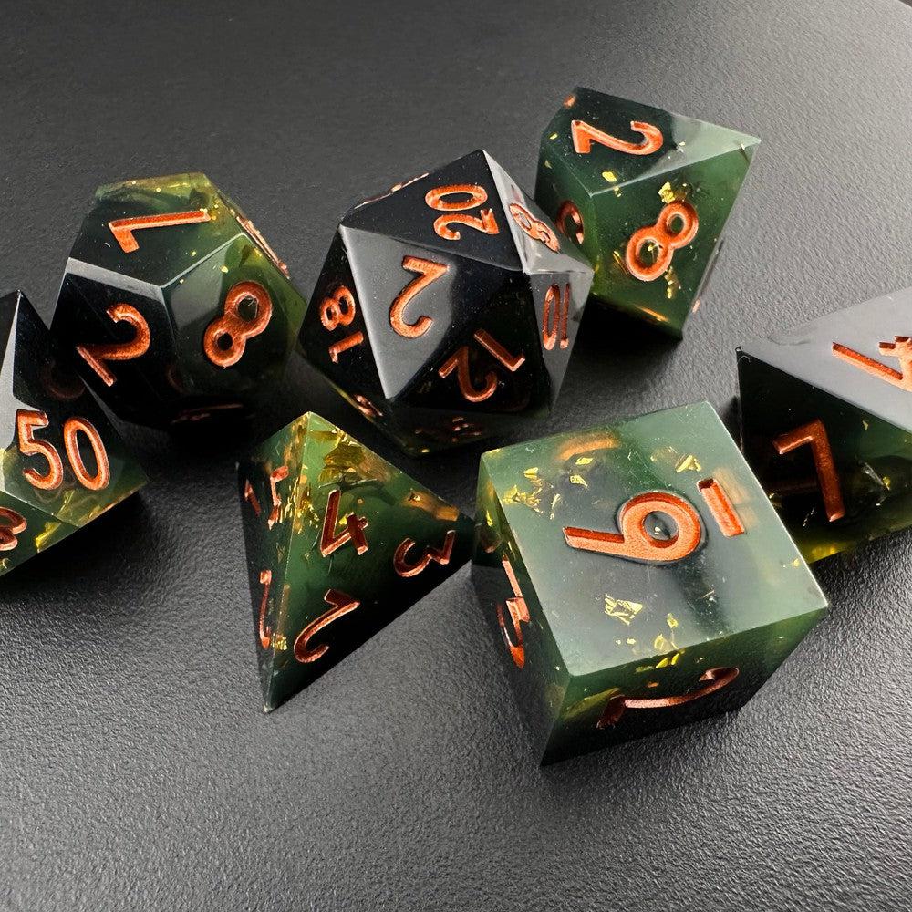 Verdant Enigma - Sharp Edge Resin 7pc DnD Dice Set-MinMax Misfits