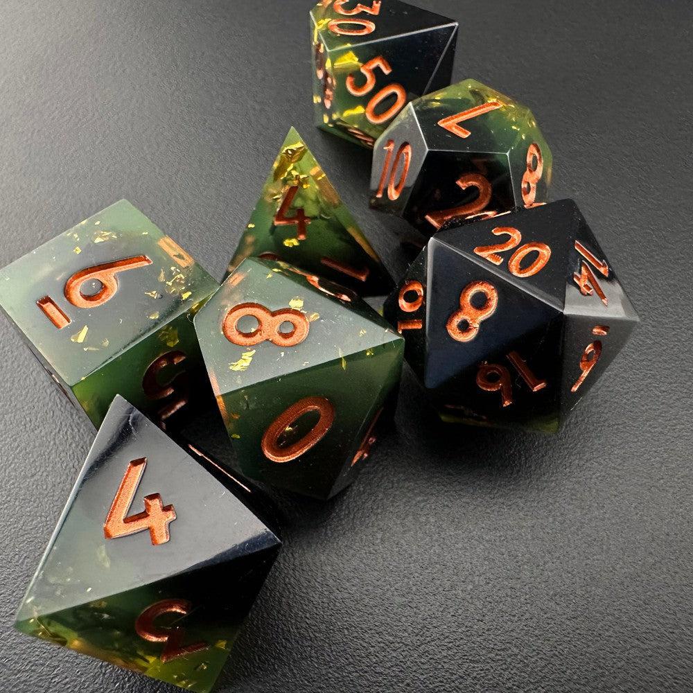 Verdant Enigma - Sharp Edge Resin 7pc DnD Dice Set-MinMax Misfits