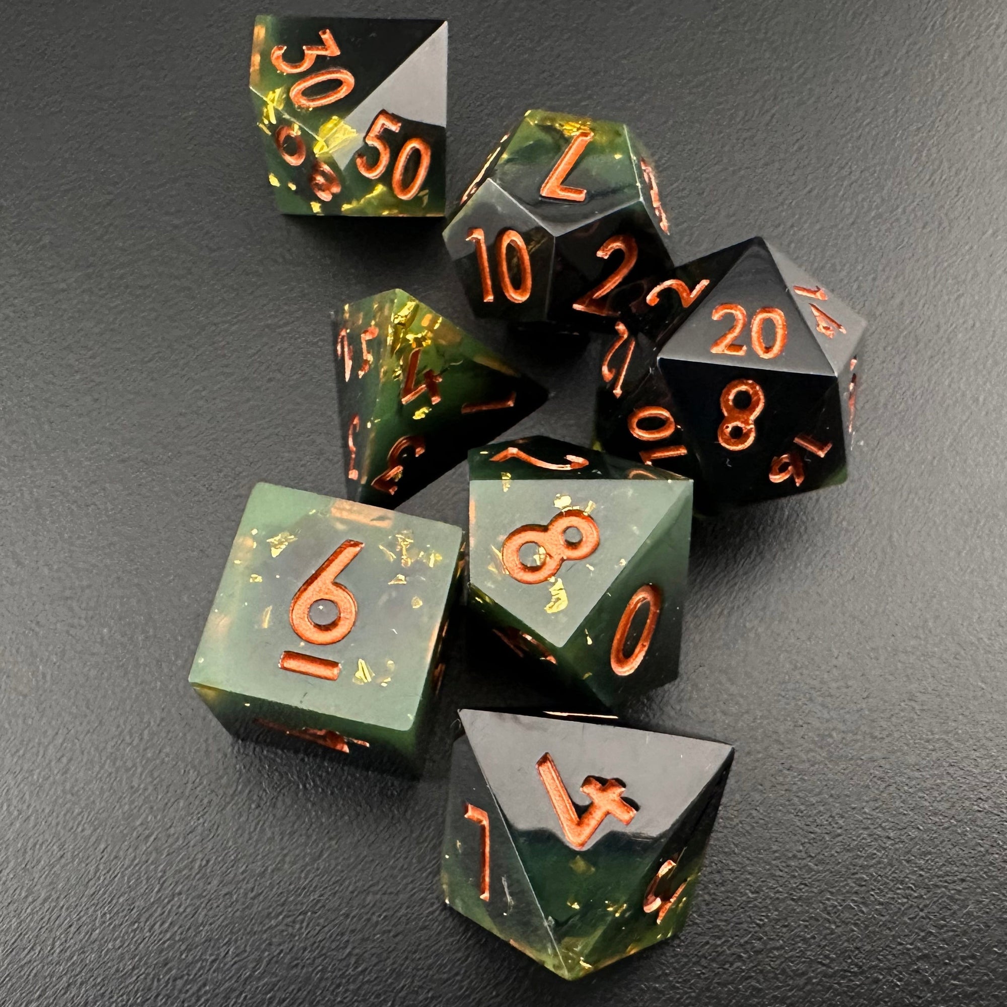 Verdant Enigma - Sharp Edge Resin 7pc DnD Dice Set-MinMax Misfits