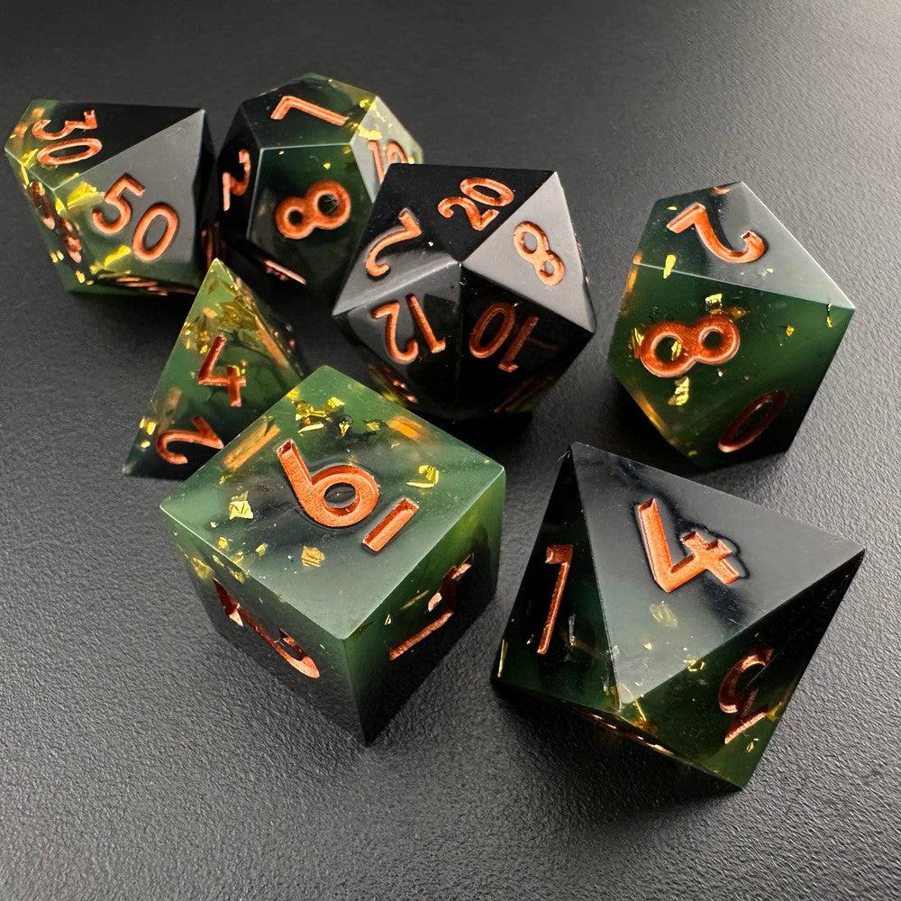 Verdant Enigma - Sharp Edge Resin 7pc DnD Dice Set-MinMax Misfits