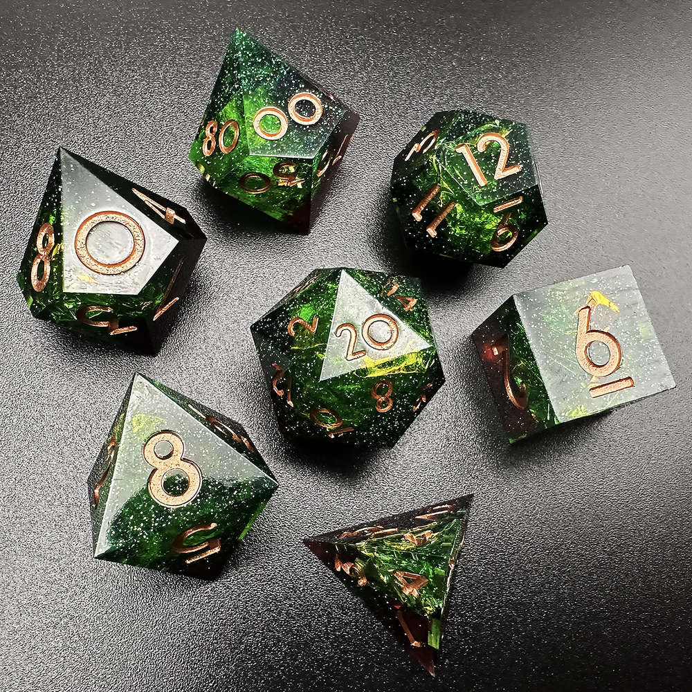 Verdant Mystique - Sharp Edge Resin 7pc DnD Dice Set-MinMax Misfits