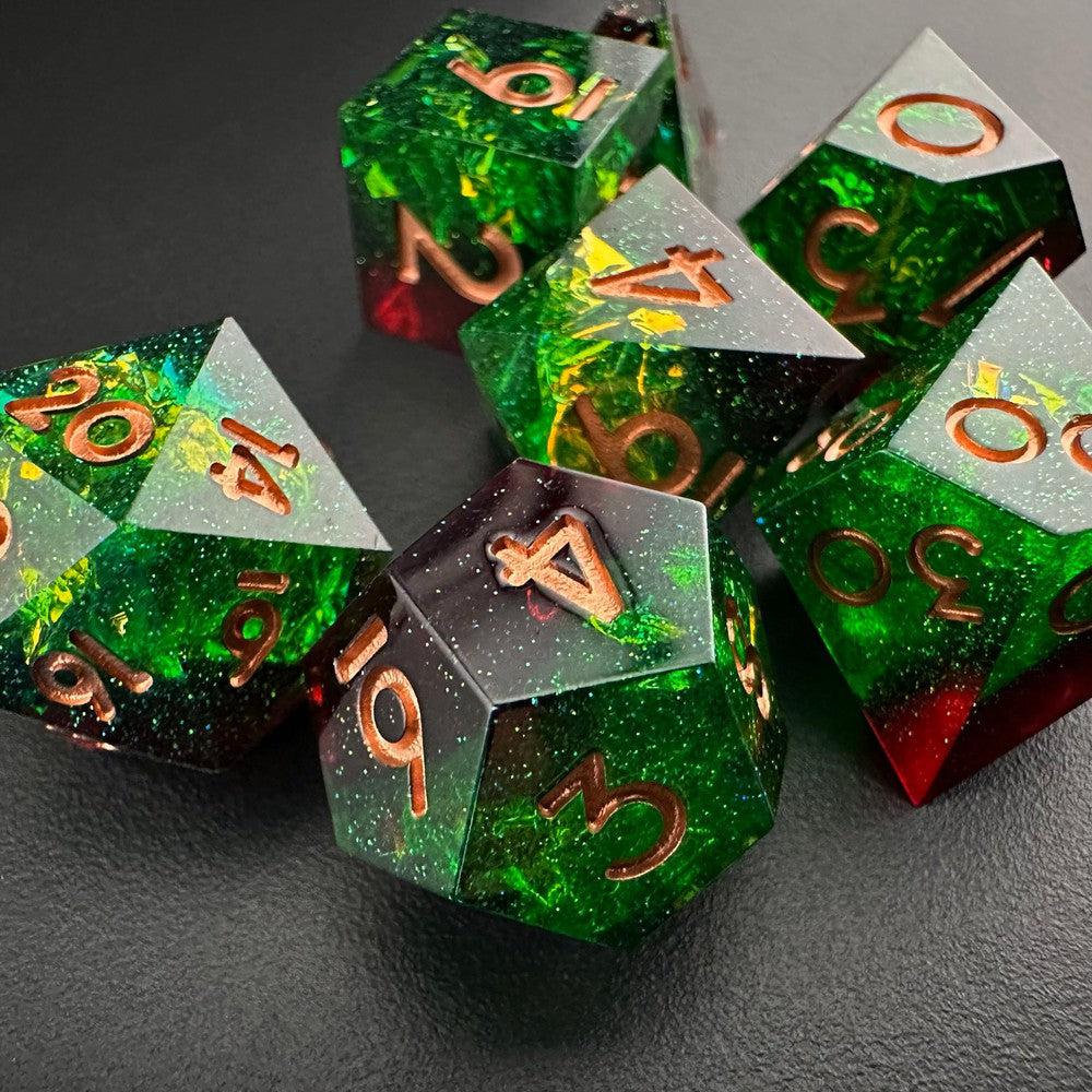 Verdant Mystique - Sharp Edge Resin 7pc DnD Dice Set-MinMax Misfits