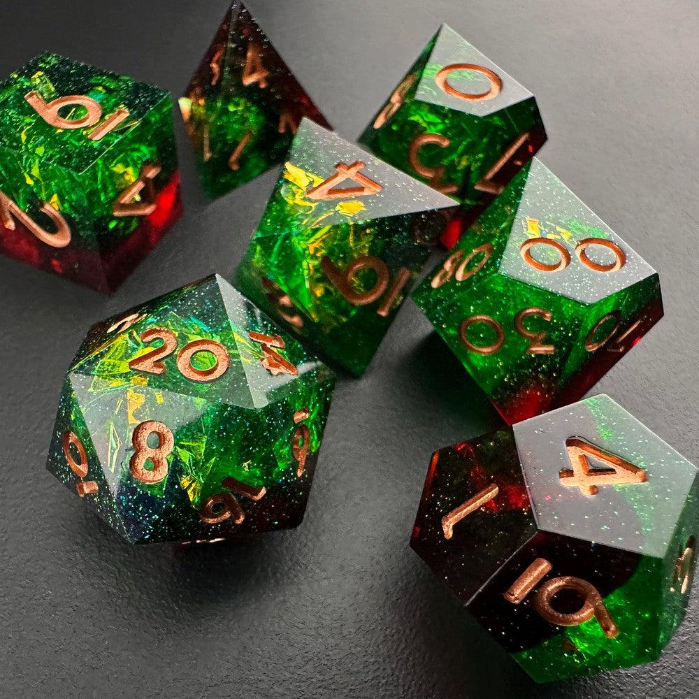 Verdant Mystique - Sharp Edge Resin 7pc DnD Dice Set-MinMax Misfits