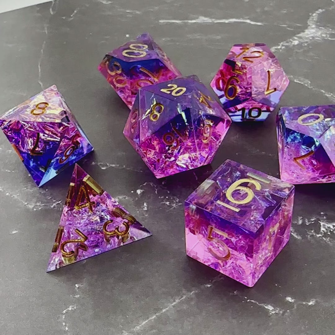 Arcane Nexus  - 7pc Resin Sharp Edge DnD Dice Set