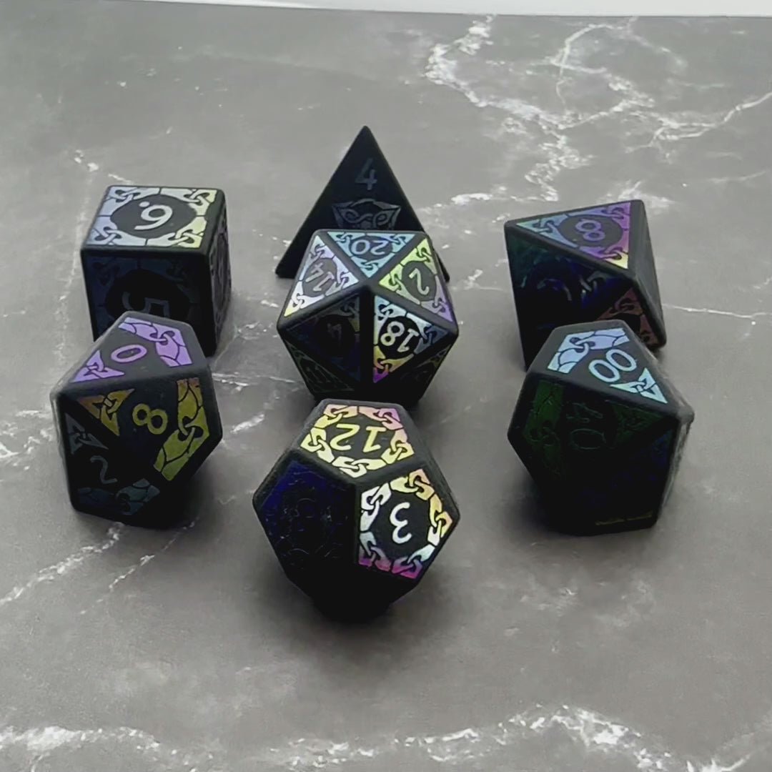 Obsidian's Dreamscape  - Metal 7pc DnD Dice Set